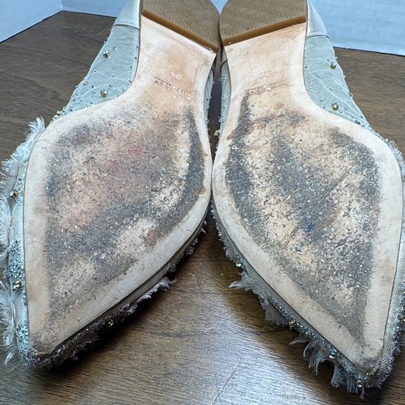 GORGEOUS Badgley Mishka Adrienne Embellished Cream Pink Ballet Flats, Womens 9.5 - Picture 15 of 16